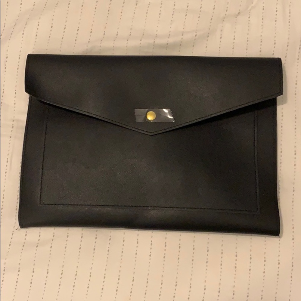 NWOT! Black vegan leather clutch/tablet case.